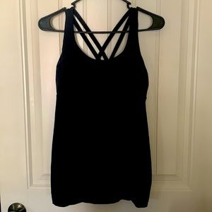 Lululemon Black Athletic tank with shelf bra